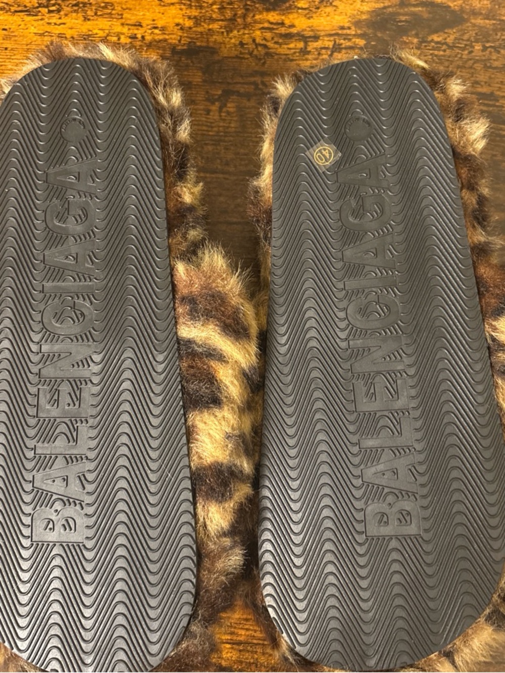 Balenciaga Leopard-Print Faux-Fur Slide Sandals - Brown - Picture 3 of 6